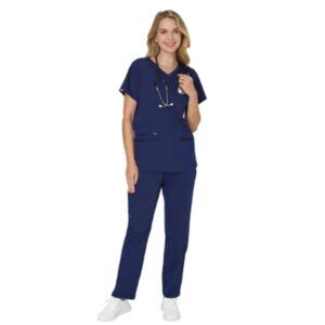 Hanes Women's Medical Scrub Set Navy